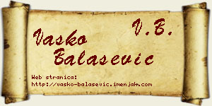 Vasko Balašević vizit kartica